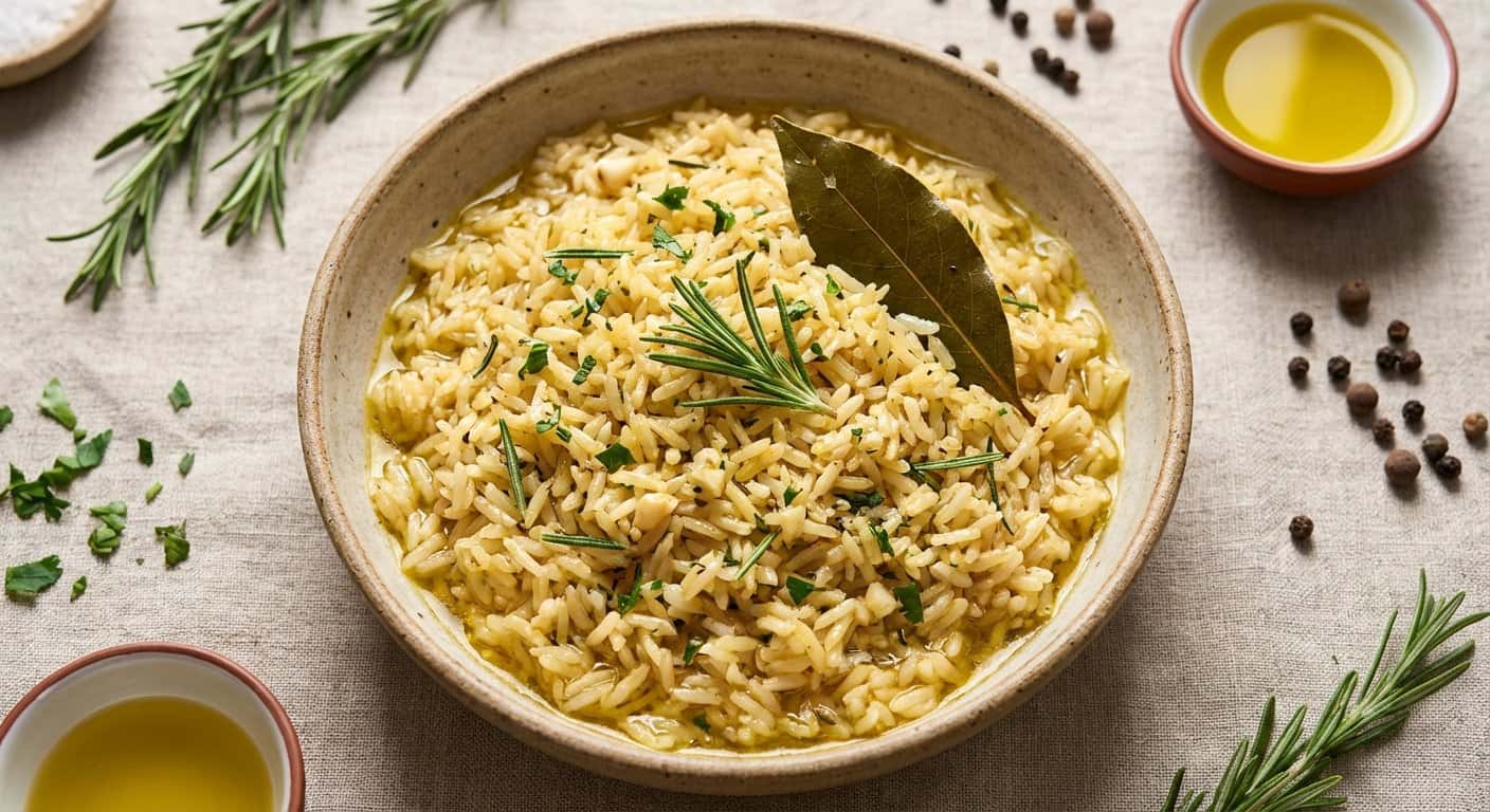 Arroz aromático con romero