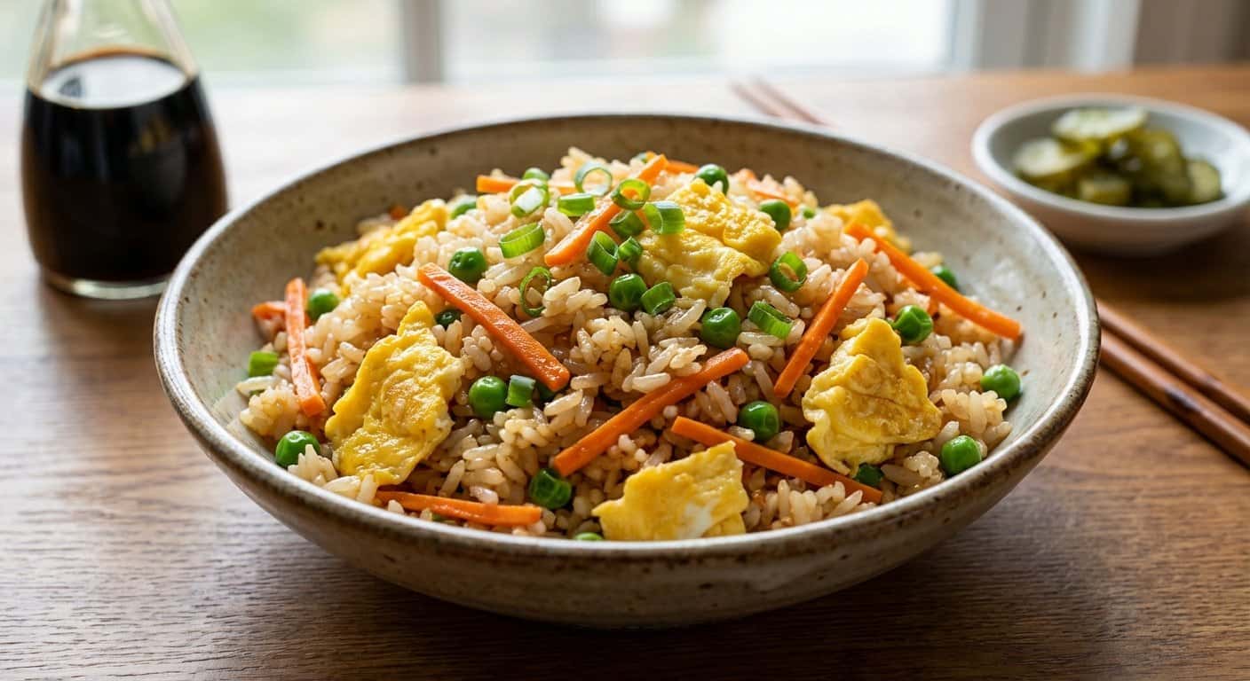 Arroz Frito Taiwanés con Huevo y Zanahoria