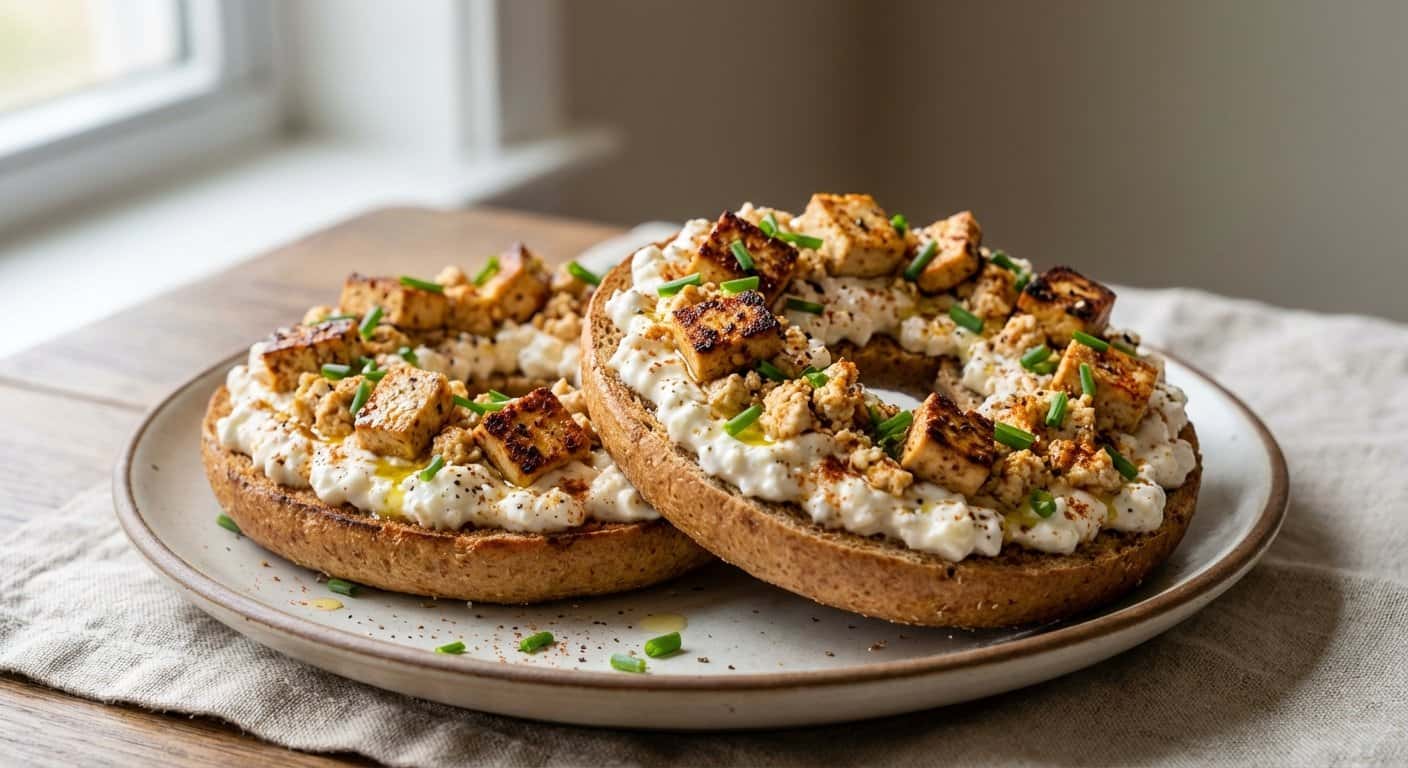 Bagel con Requesón y Tofu