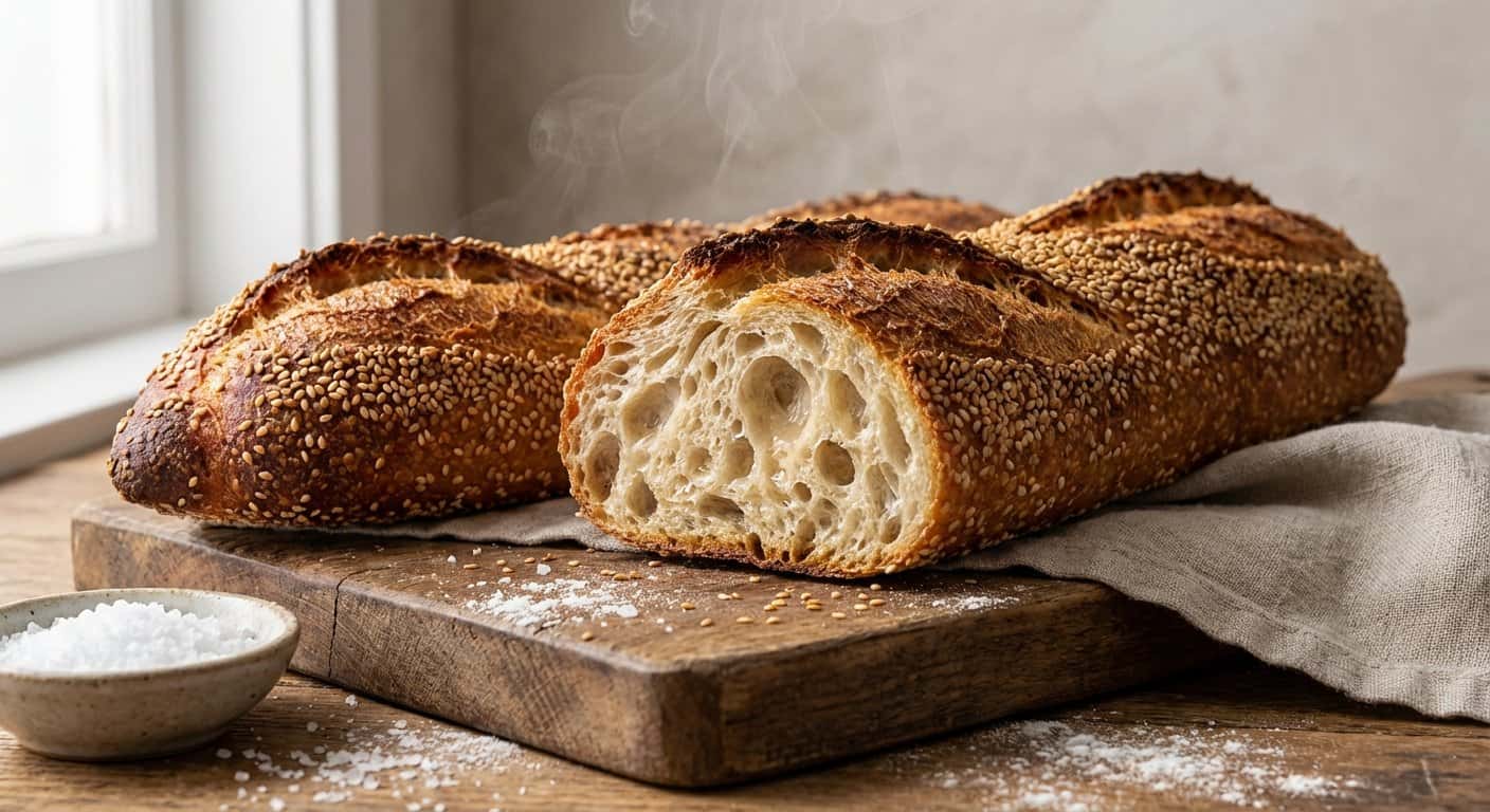 Baguette Alta Hidratación con Sésamo