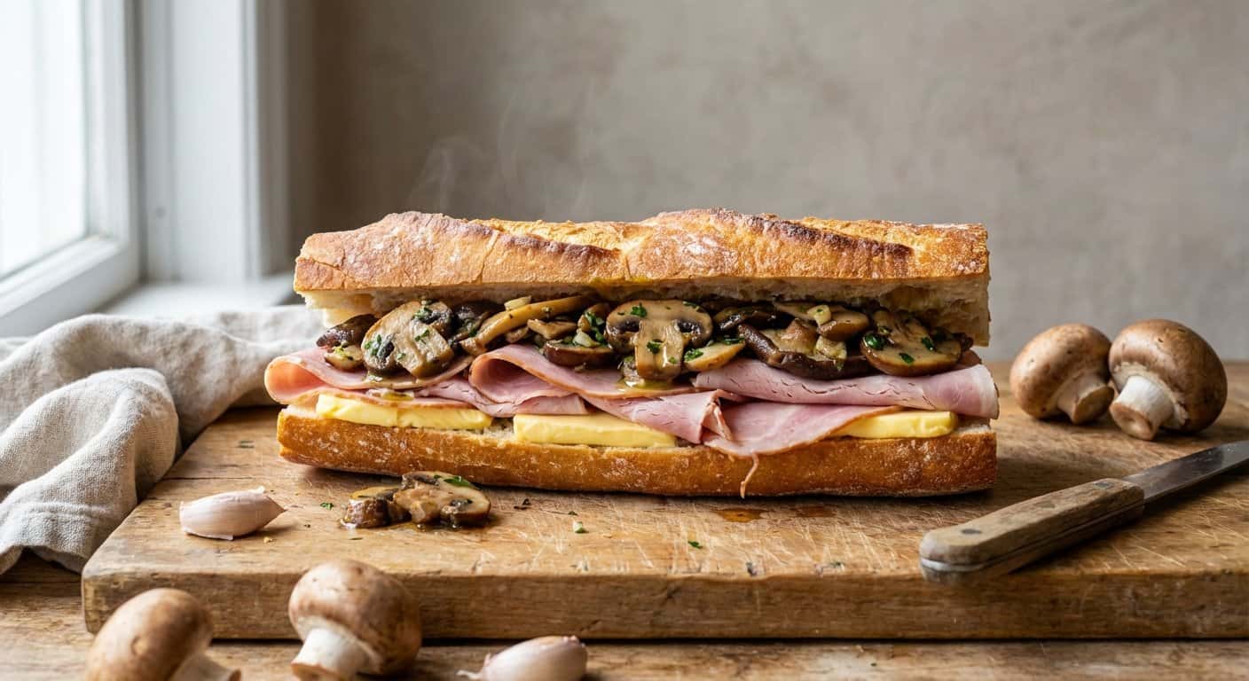 Baguette Jambon-Beurre Alsaciano con Setas