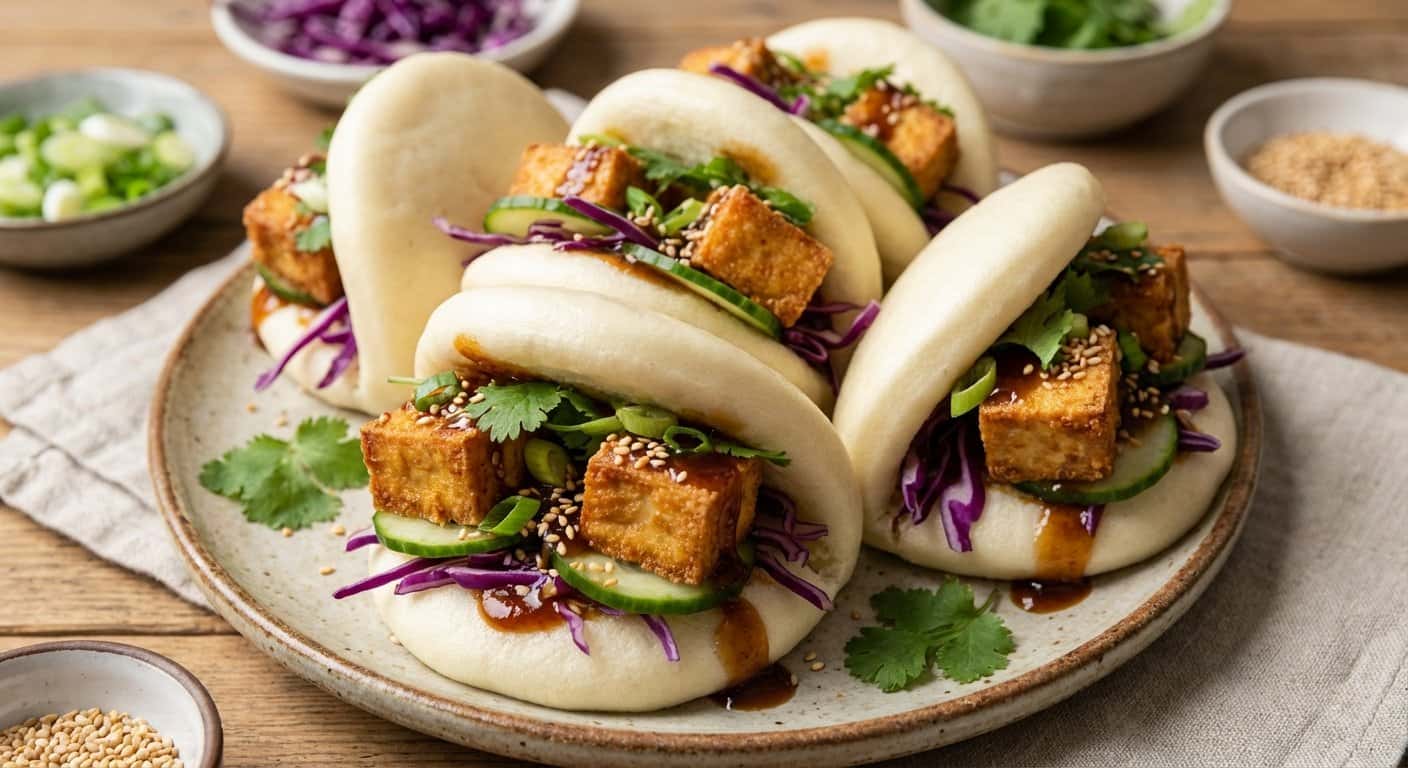 Bao Buns con Tofu Crujiente