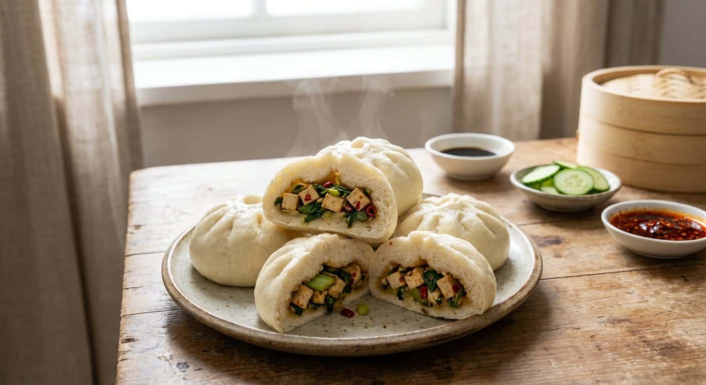 Baozi Hunan Rellenos de Tofu y Pak Choi