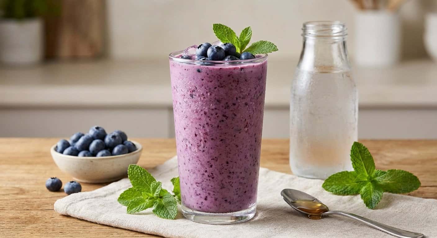 Batido Cremoso de Arándanos y Agua