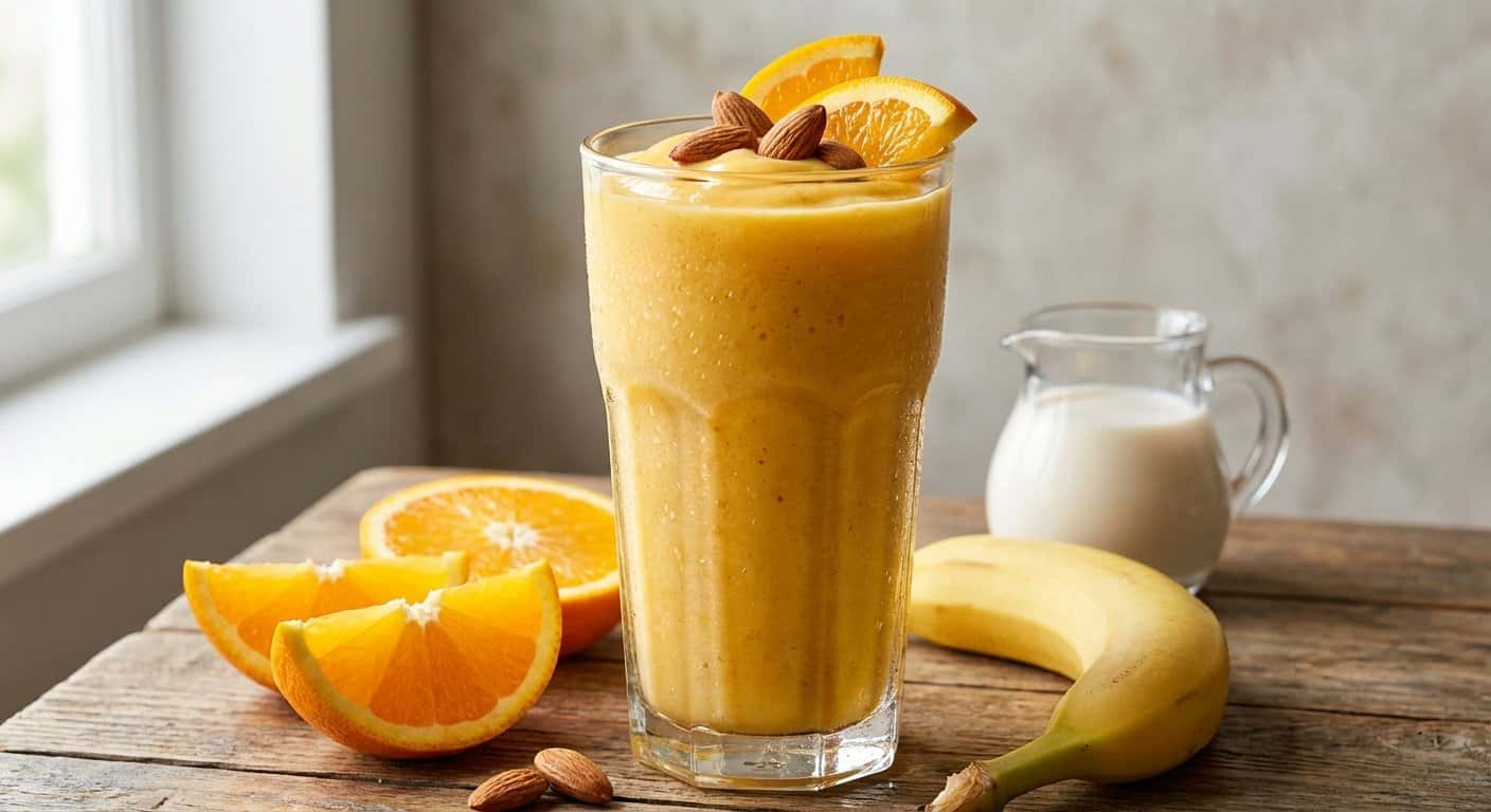Batido de naranja y leche de almendra