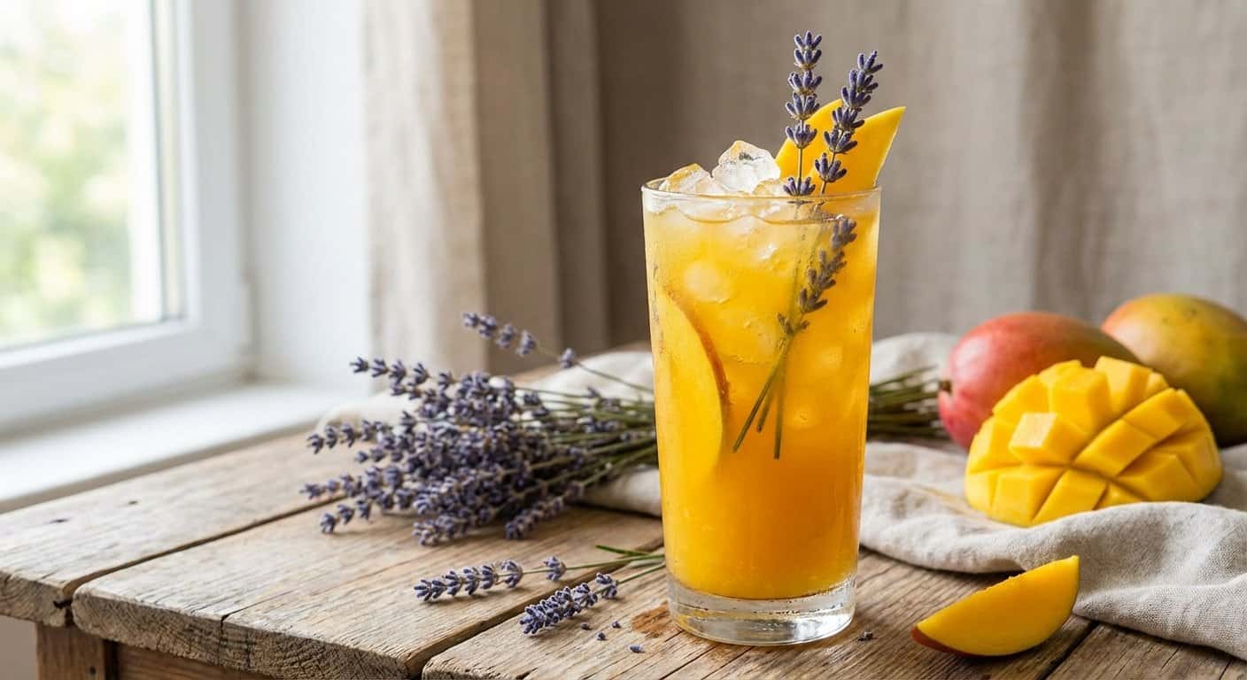 Bebida Refrescante de Mango y Lavanda