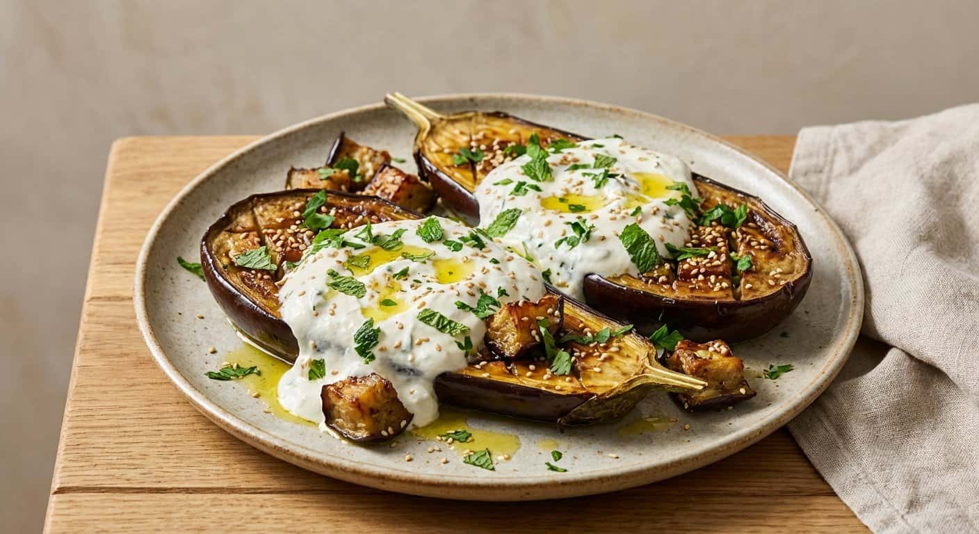 Berenjenas en Salsa Cremosa de Yogur Griego