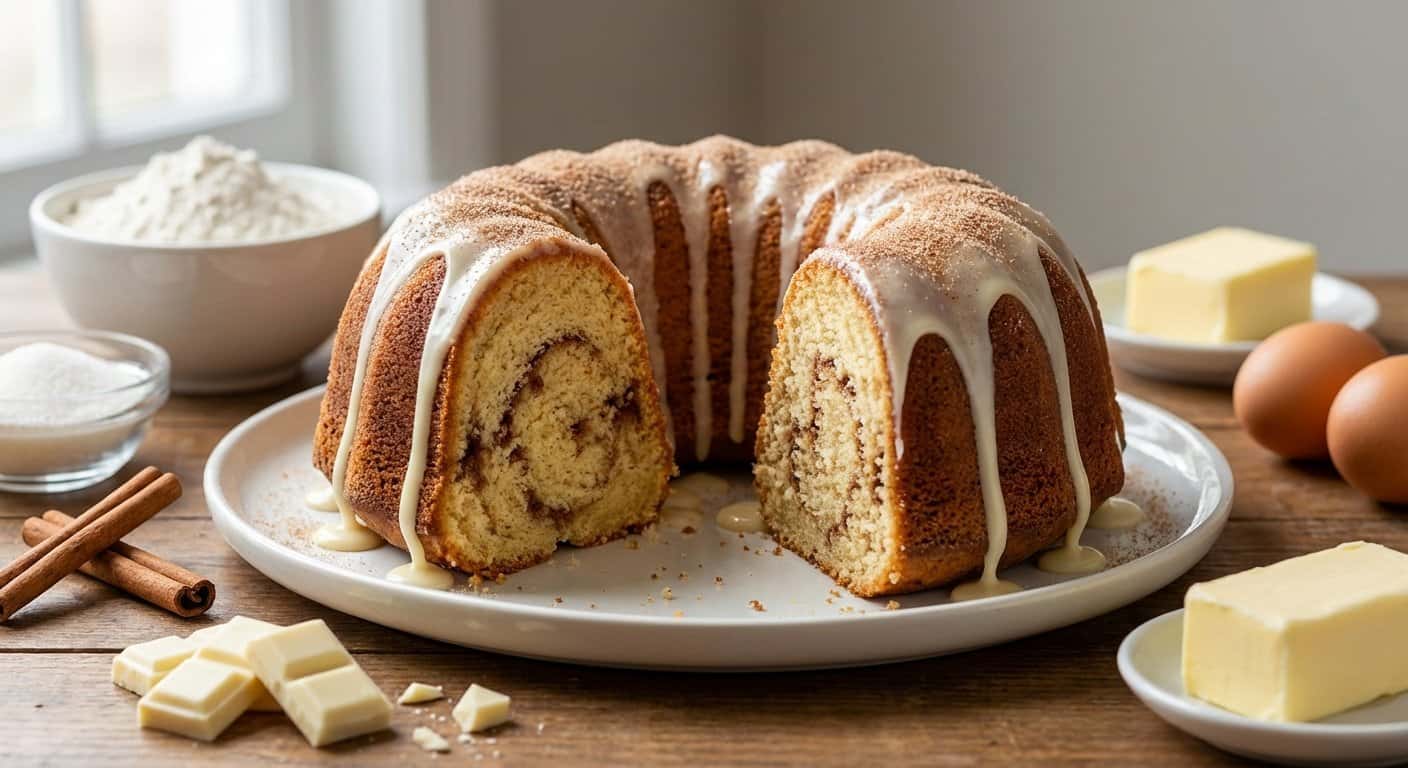 Bizcocho de canela y chocolate blanco