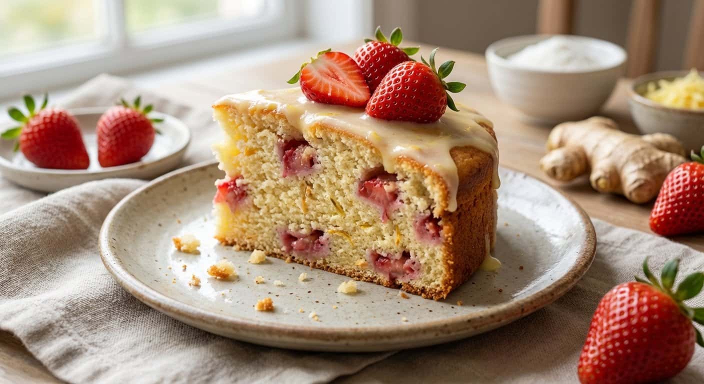 Bizcocho de Fresa con Jengibre