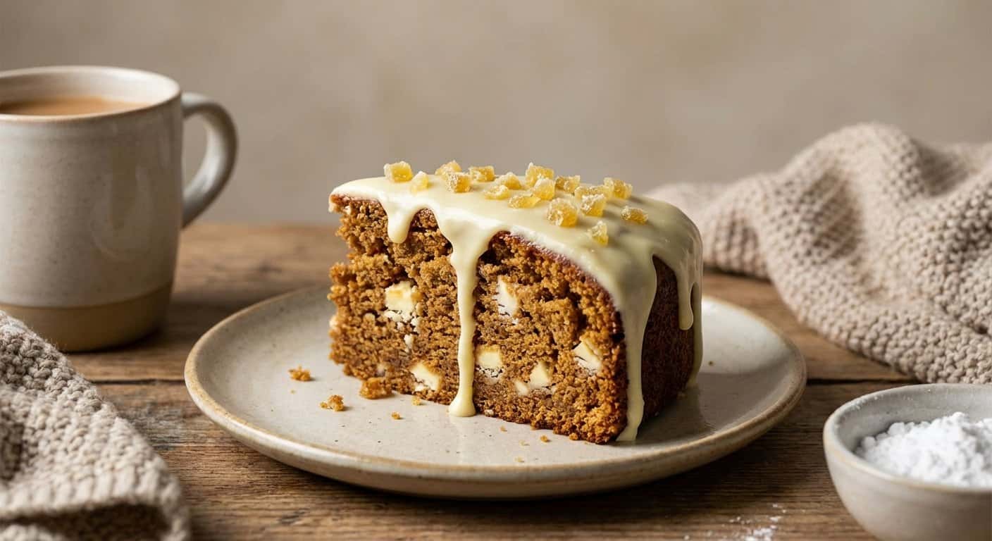 Bizcocho de Jengibre y Chocolate Blanco