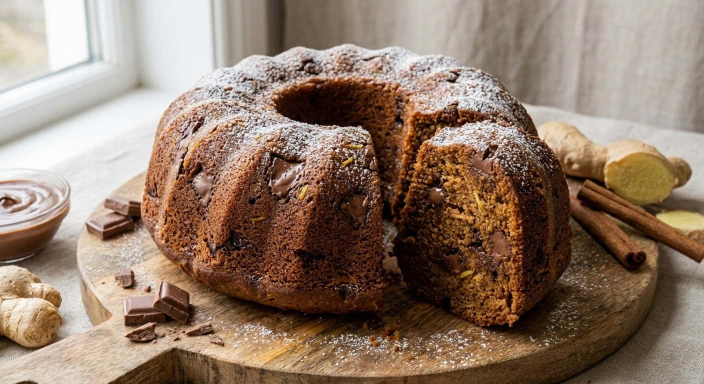 Bizcocho de Jengibre y Chocolate con Leche