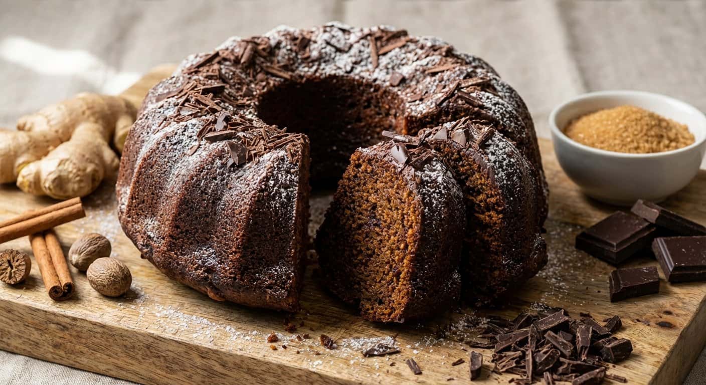 Bizcocho de Jengibre y Chocolate Negro