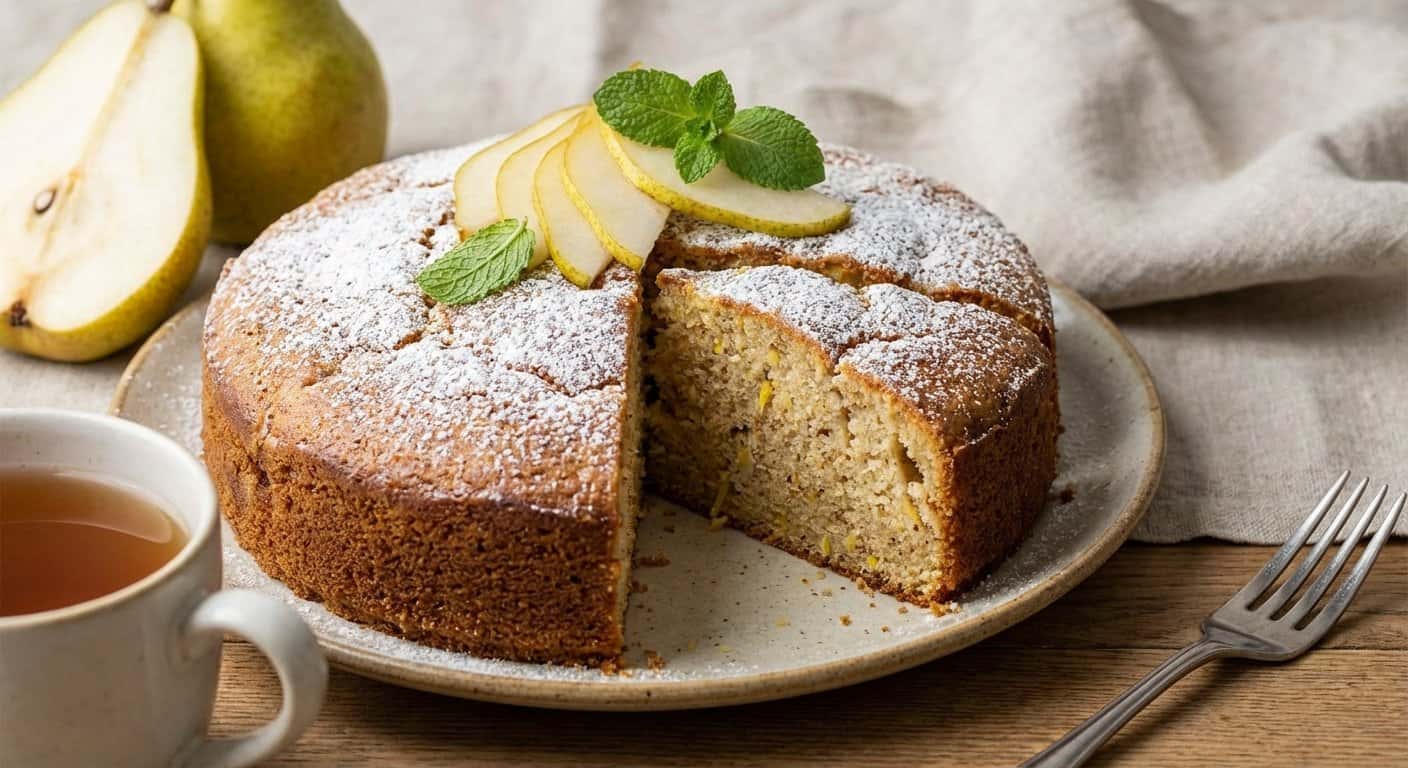 Bizcocho de pera con jengibre