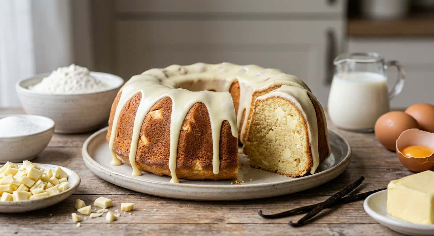 Bizcocho de Vainilla y Chocolate Blanco