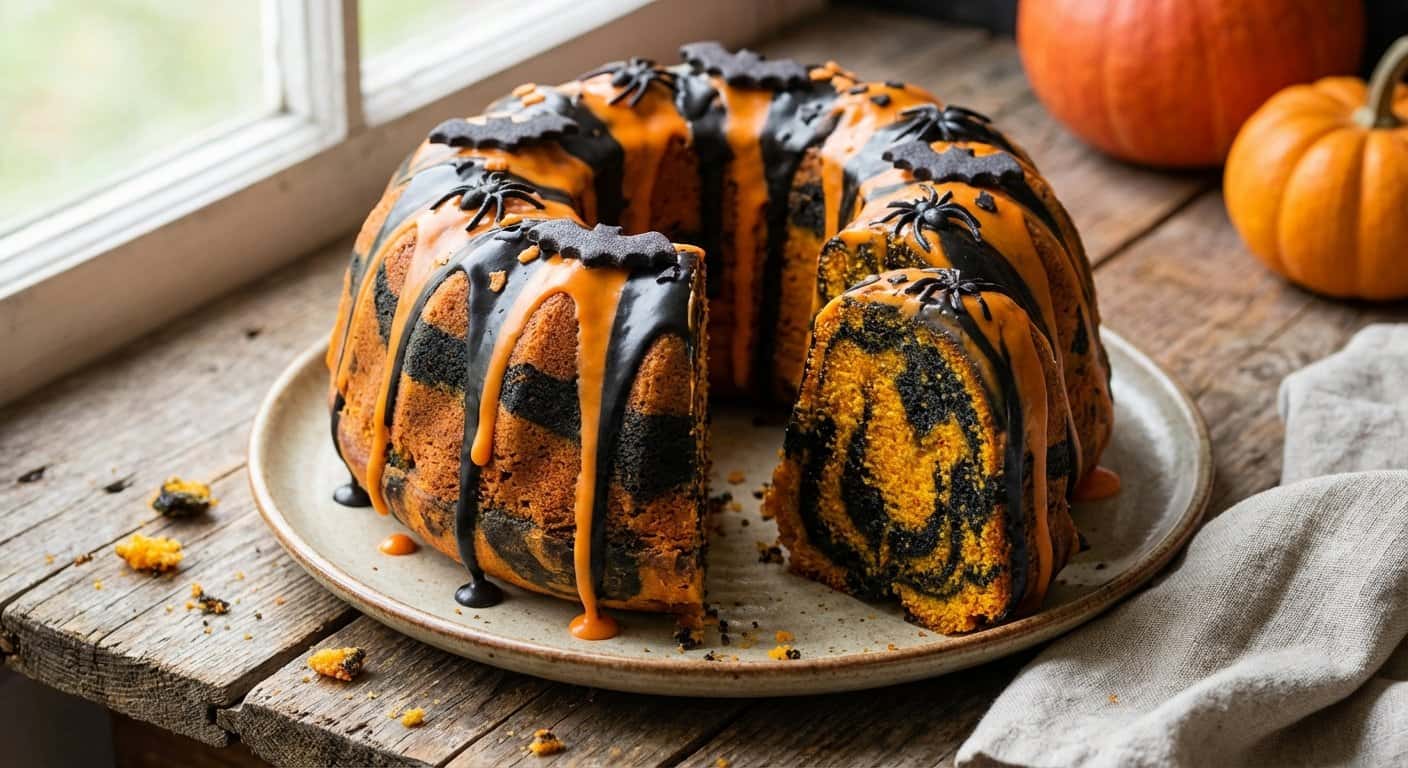 Bizcocho Marmolado de Halloween
