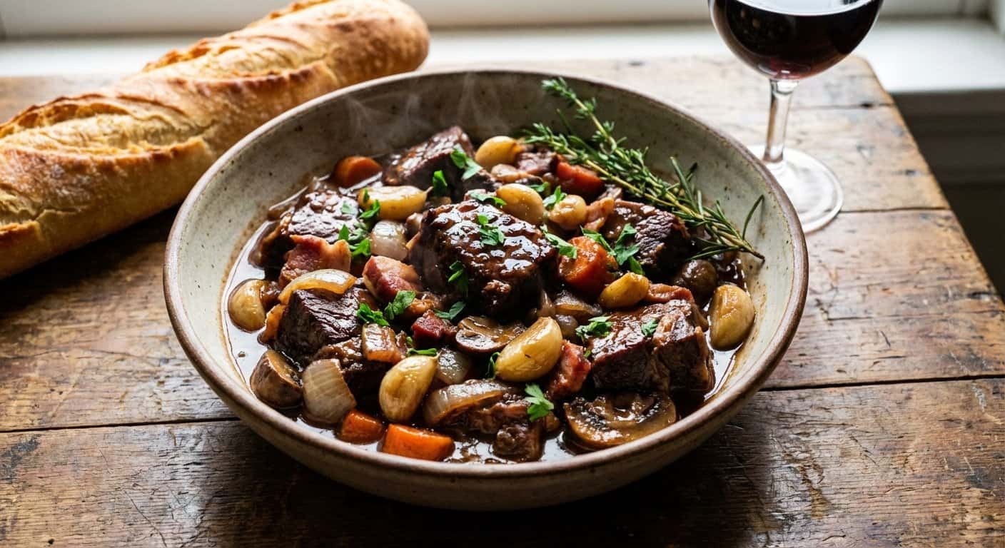 Boeuf Bourguignon Lionés con Ajo