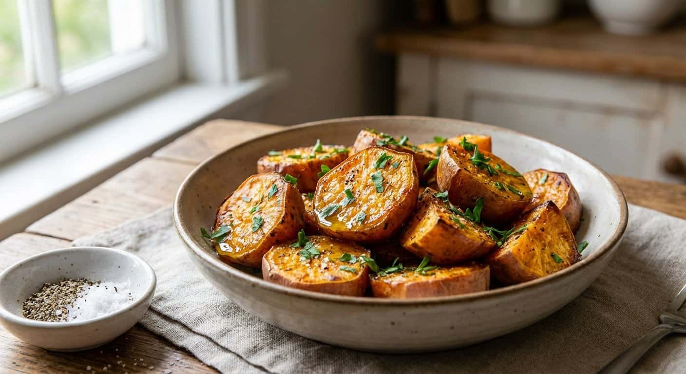 Boniato al horno con perejil