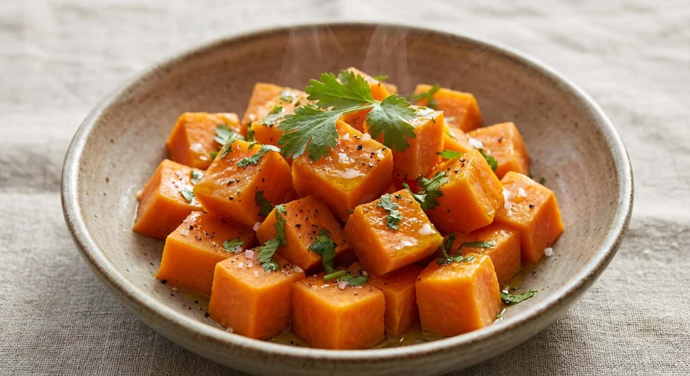 Boniato al Vapor con Cilantro Fresco