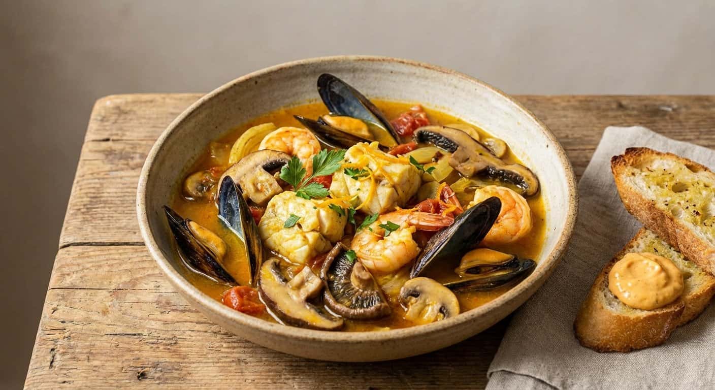 Bouillabaisse Parisino con Setas