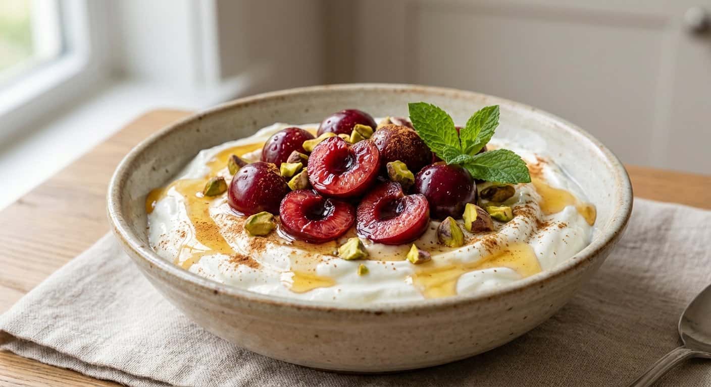 Bowl de Yogur con Cereza y Pistacho
