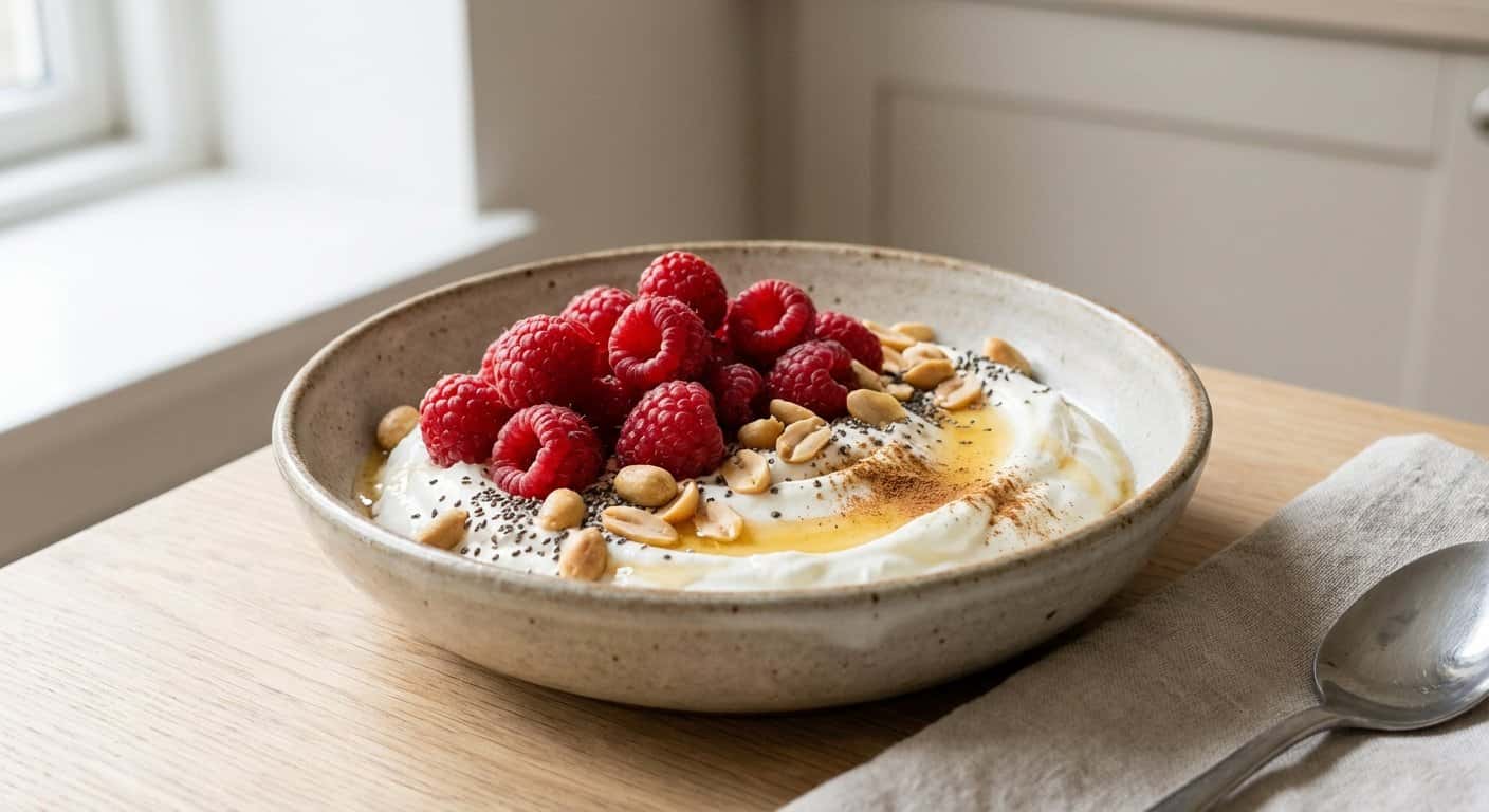 Bowl de Yogur con Frambuesa y Cacahuete
