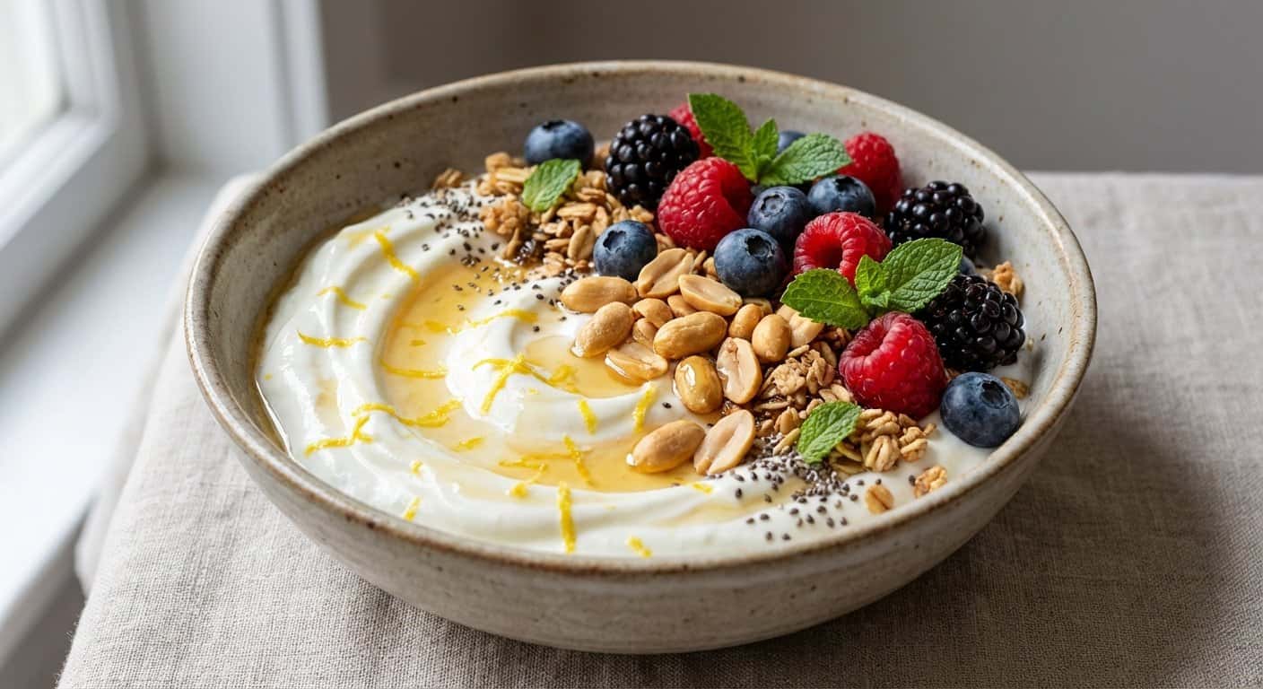Bowl de Yogur con Limón y Cacahuete
