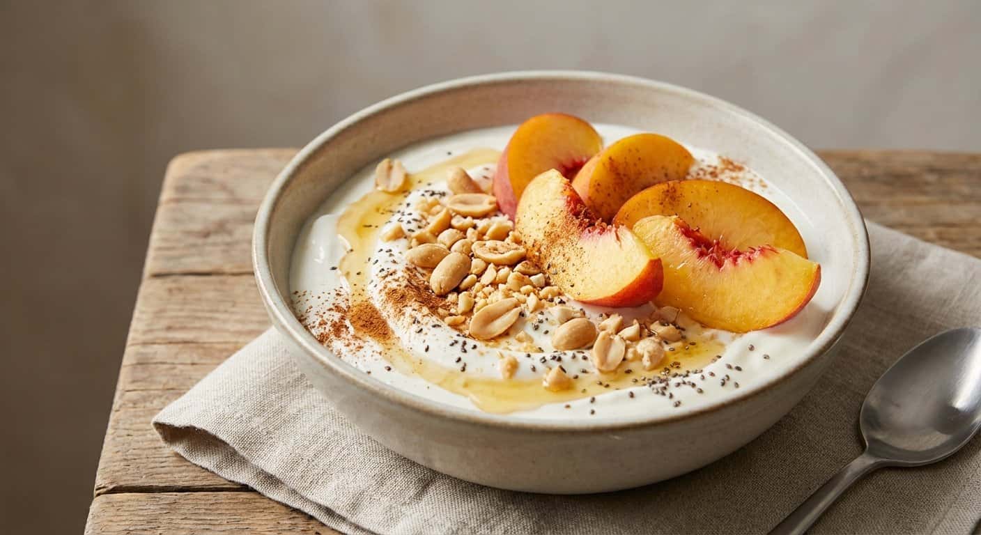 Bowl de Yogur con Melocotón y Cacahuete