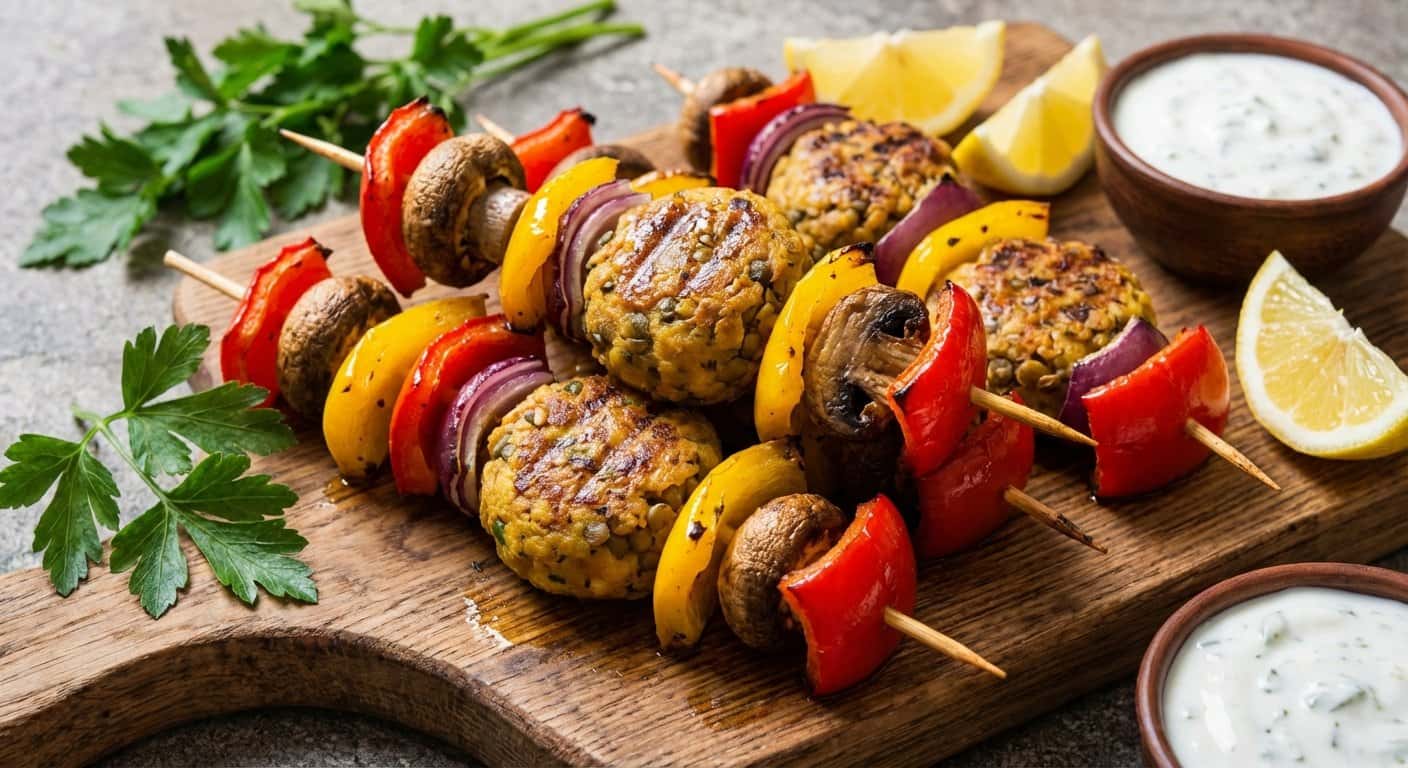 Brochetas de Lentejas a la Parrilla