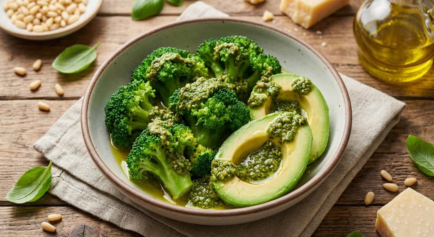 Brócoli con Aguacate y Pesto Keto