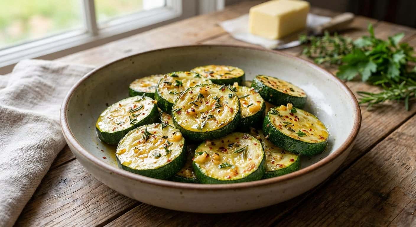 Calabacín con Mantequilla y Hierbas con Toque Picante