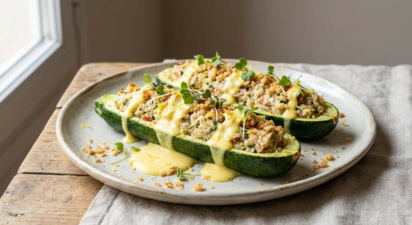 Calabacines Rellenos de Cangrejo con Emulsión de Limón