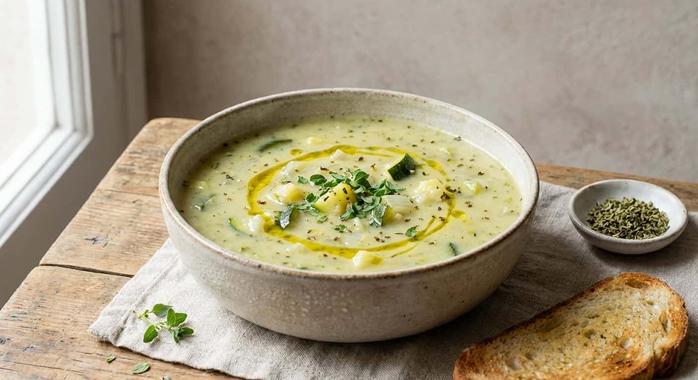 Caldo Reconfortante de Calabacín con Orégano en Slow Cooker