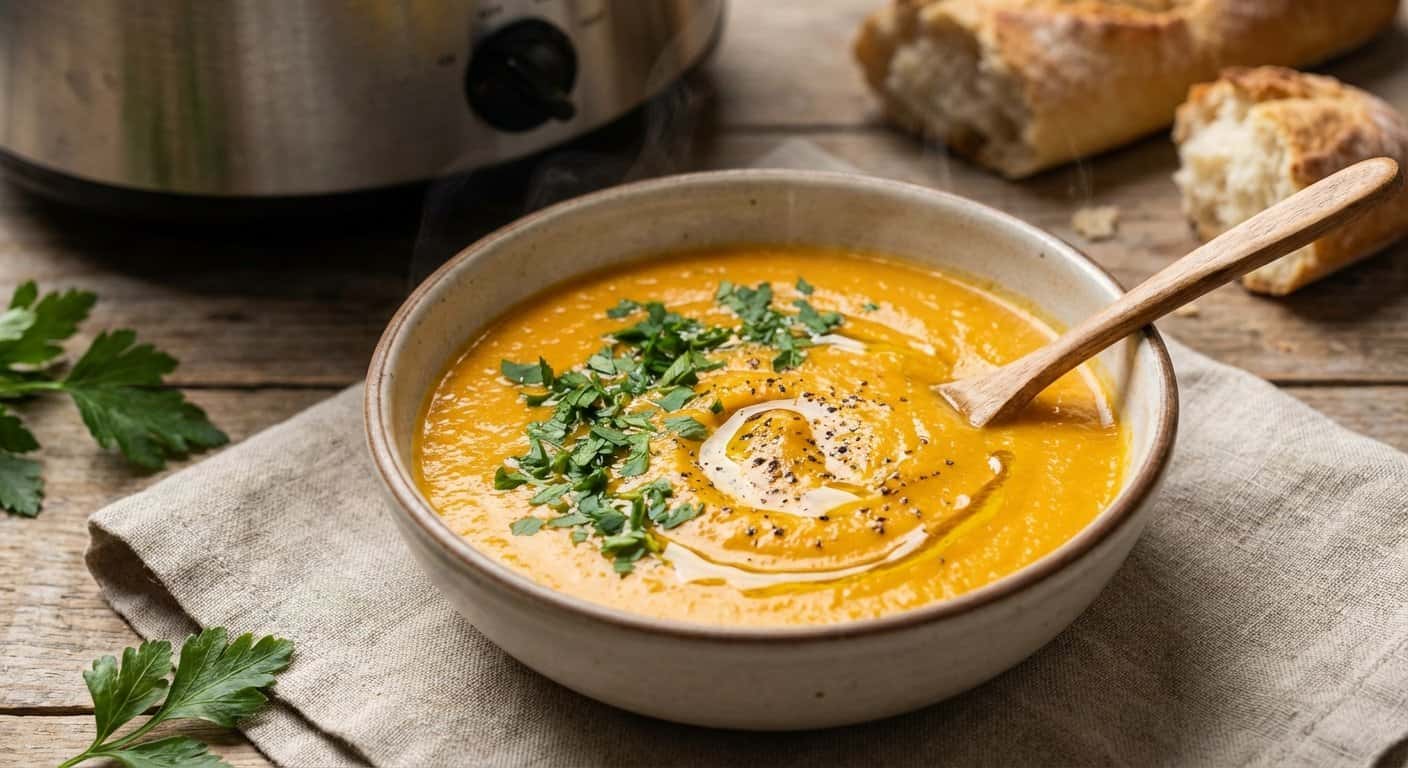 Caldo Reconfortante de Zanahoria con Perejil en Slow Cooker
