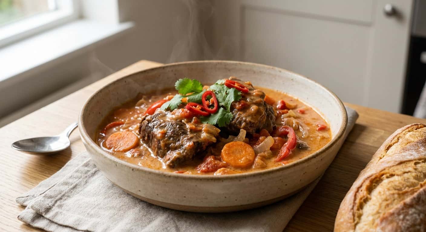 Carrilleras de Ternera con Tomate y Leche de Coco en Slow Cooker