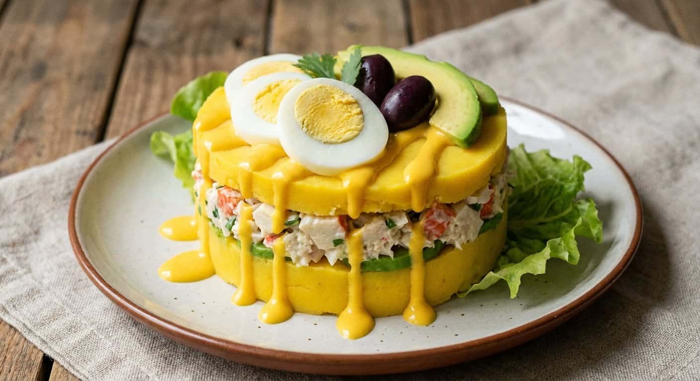 Causa Limeña de Cangrejo con Mayonesa de Ají Amarillo