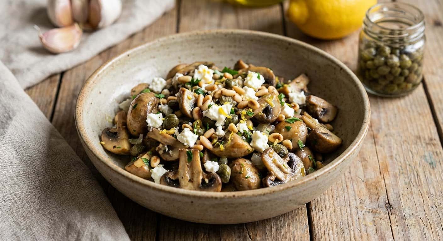 Champiñones con Limón y Alcaparras Alto en Proteínas