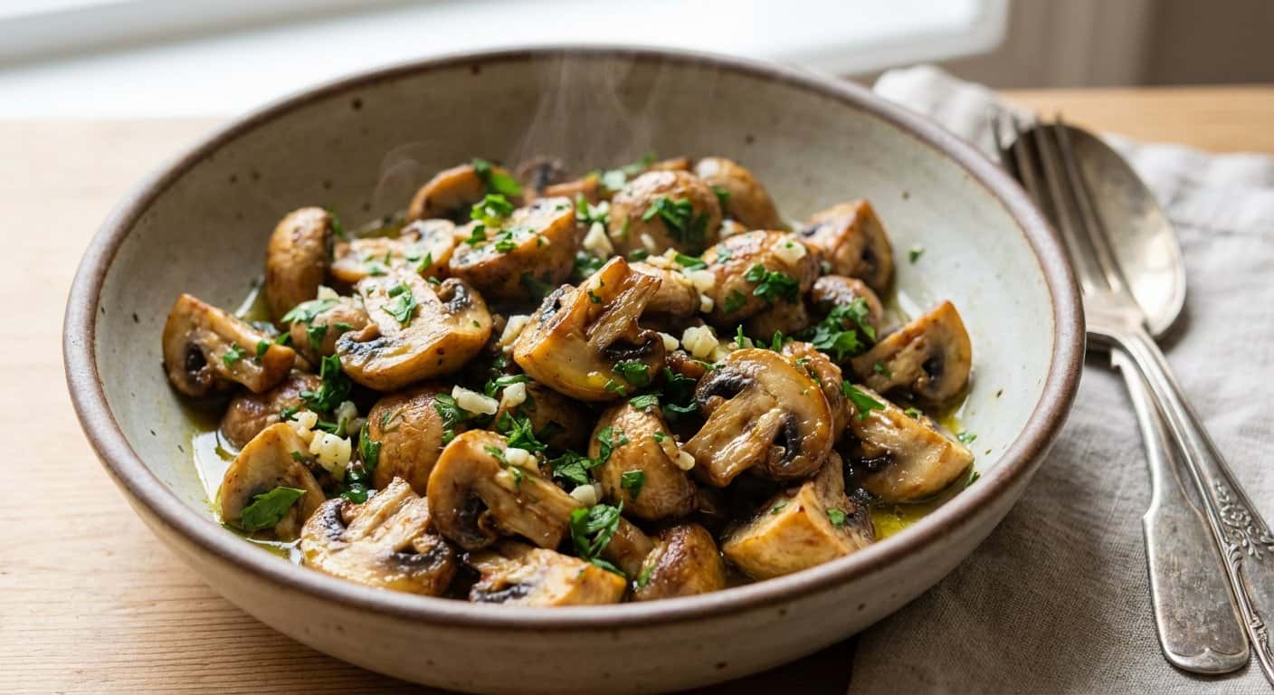 Champiñones Salteados con Ajo y Perejil