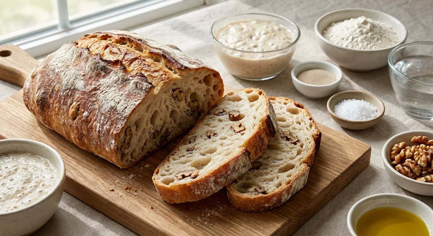 Chapata con Prefermento y Nueces