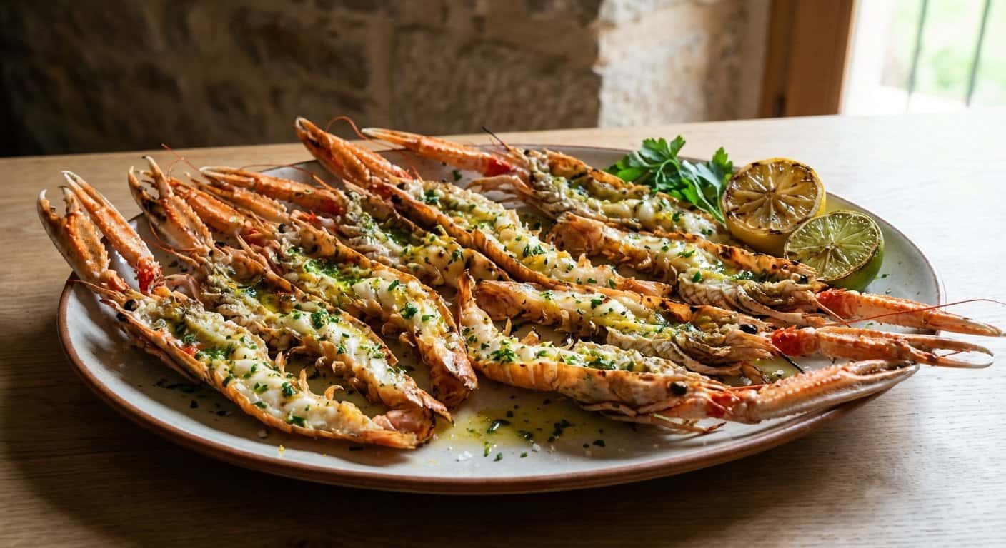 Cigalas a la Brasa con Mantequilla Cítrica