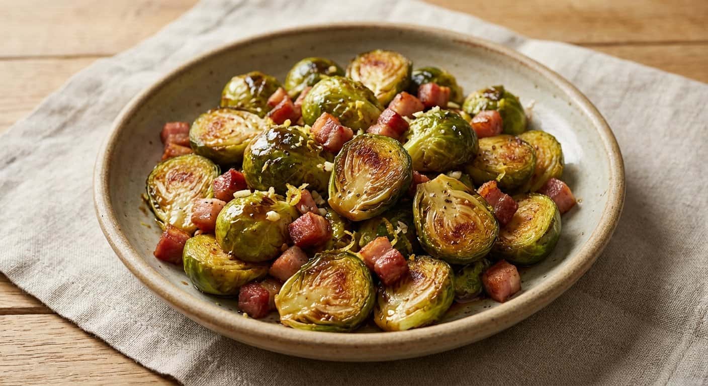 Coles de Bruselas Asadas con Miel y Panceta