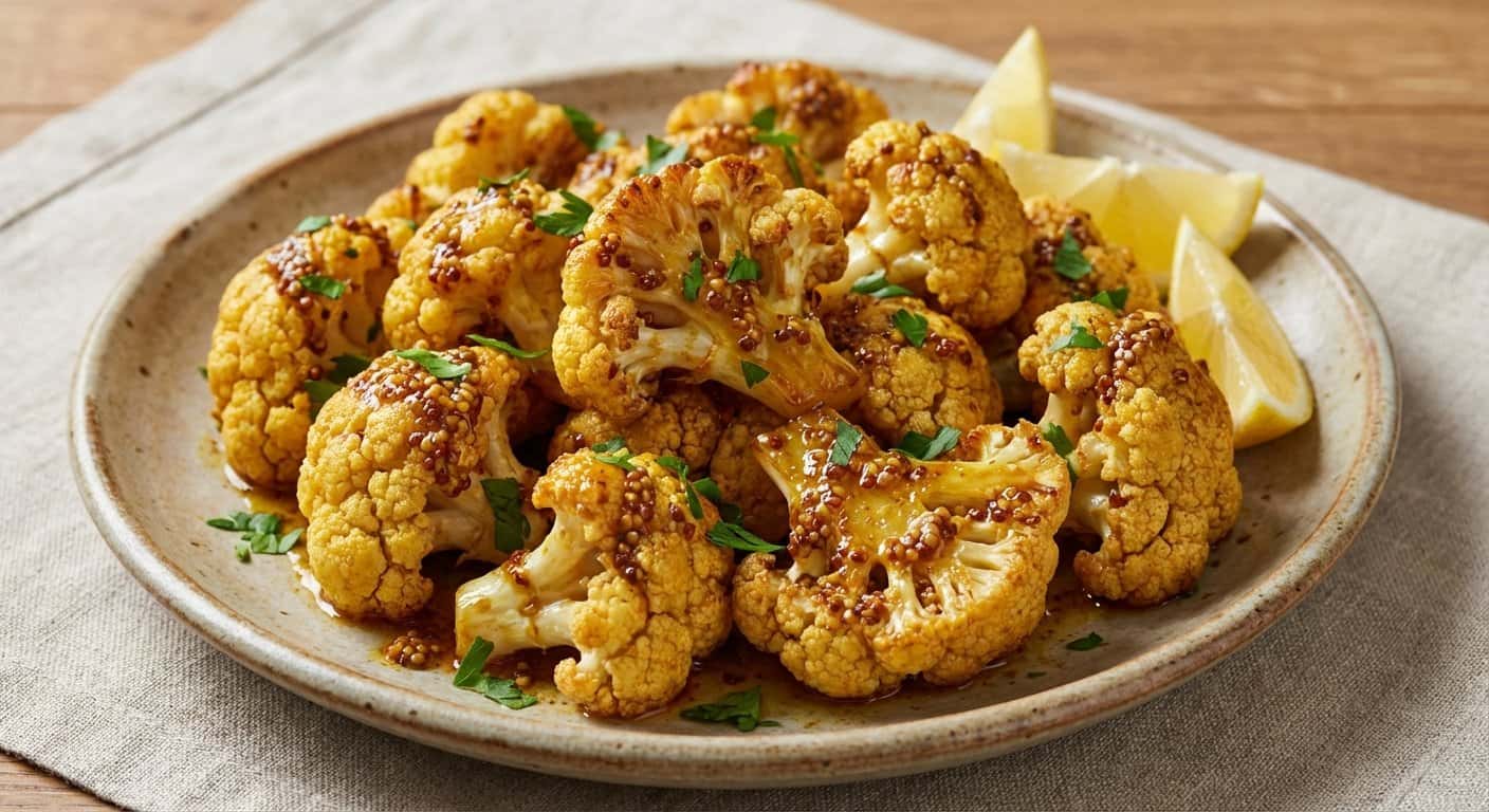 Coliflor Asada con Mostaza Antigua y Especias