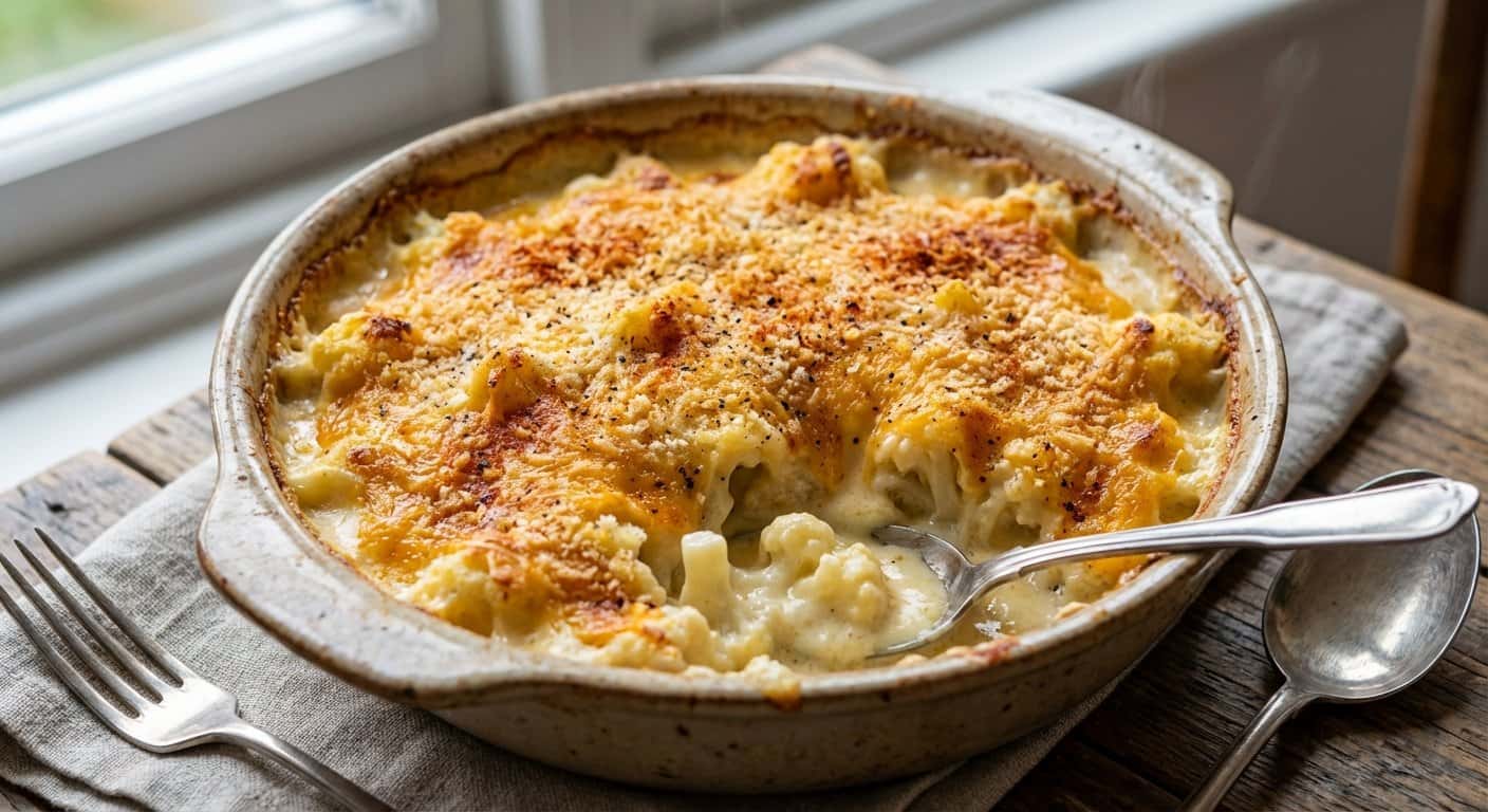 Coliflor con Queso Gratinado y Especias