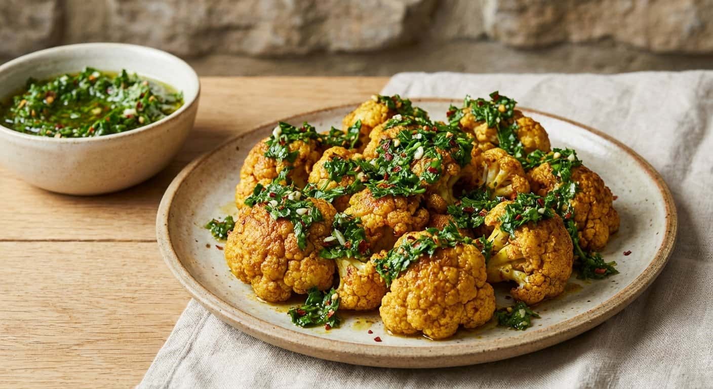 Coliflor especiadas con chimichurri