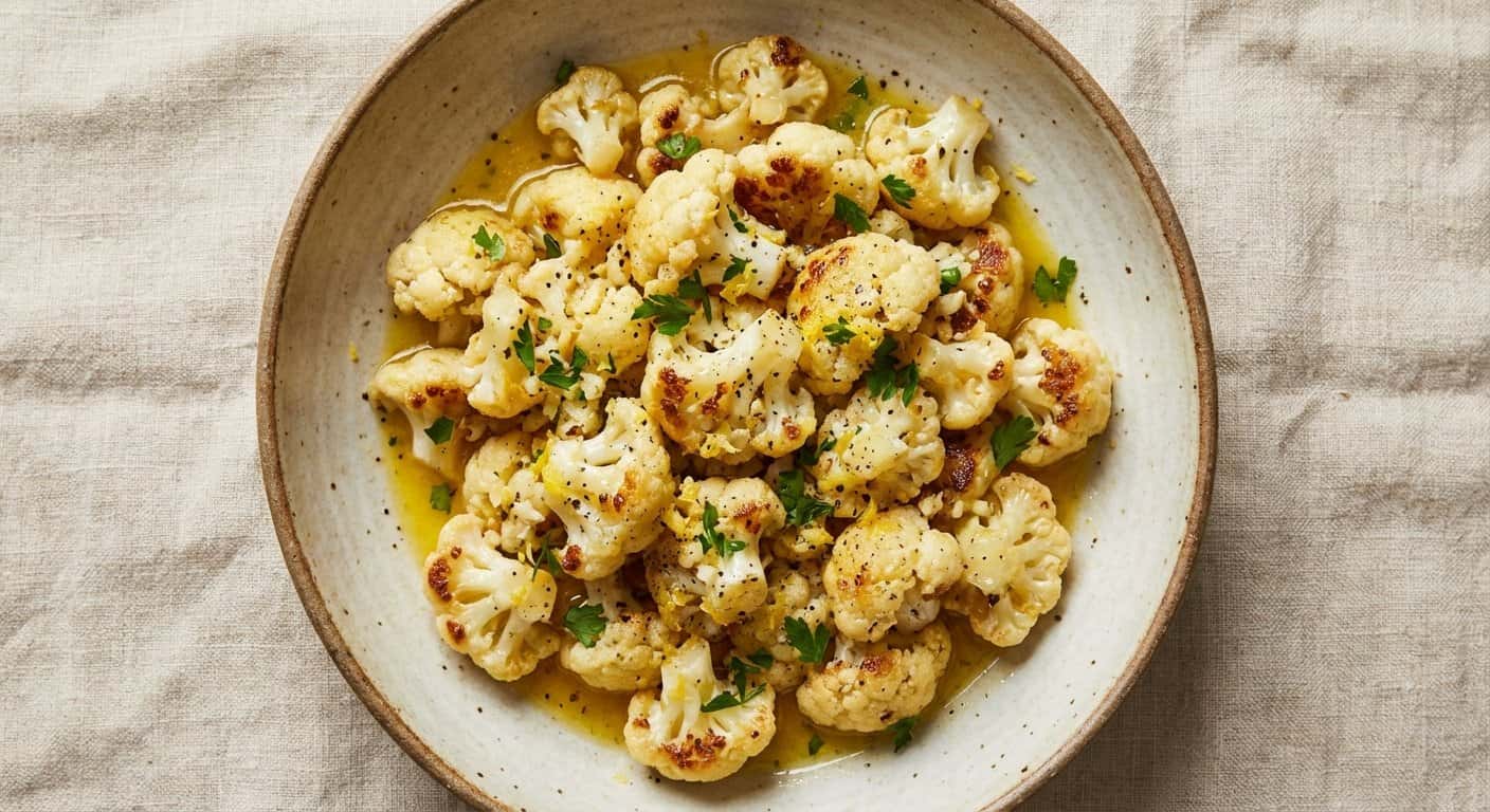 Coliflor Salteada con Salsa de Limón