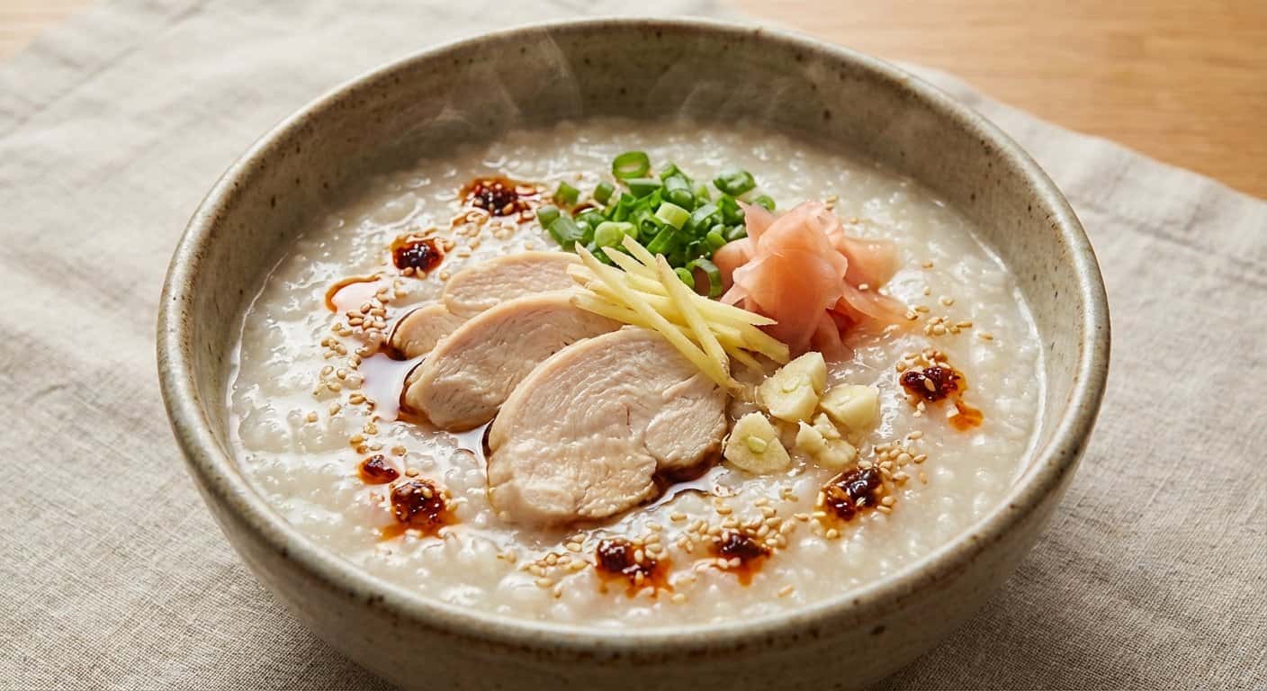 Congee de Pollo y Jengibre