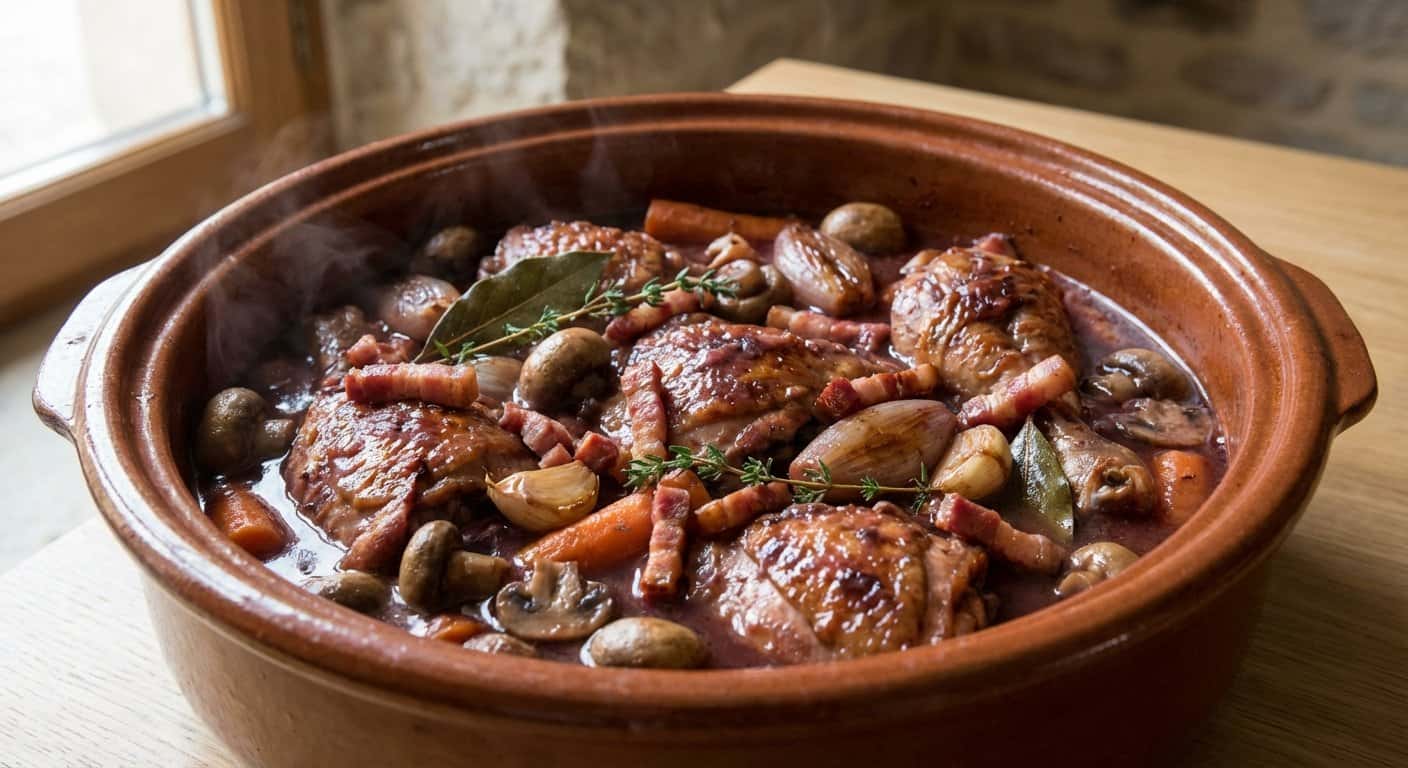 Coq au Vin Lionés con Ajo