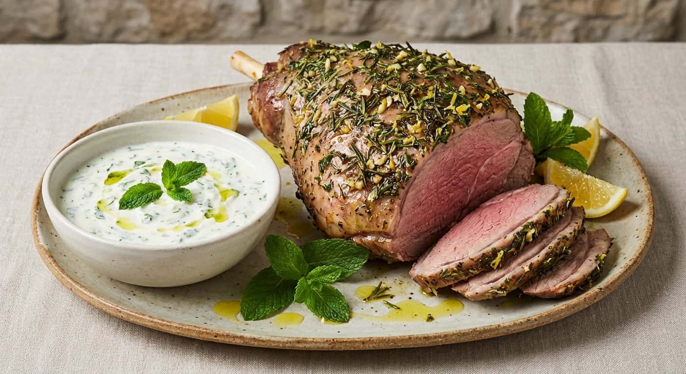 Cordero con Hierbas, Yogur y Menta