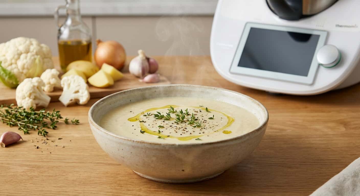 Crema de coliflor con tomillo en Thermomix