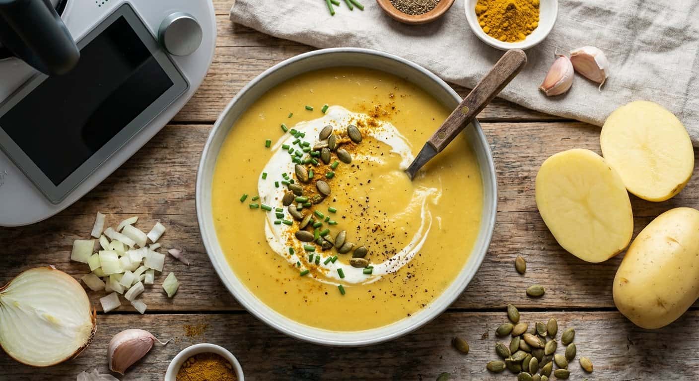 Crema de Patata con Curry Suave en Thermomix