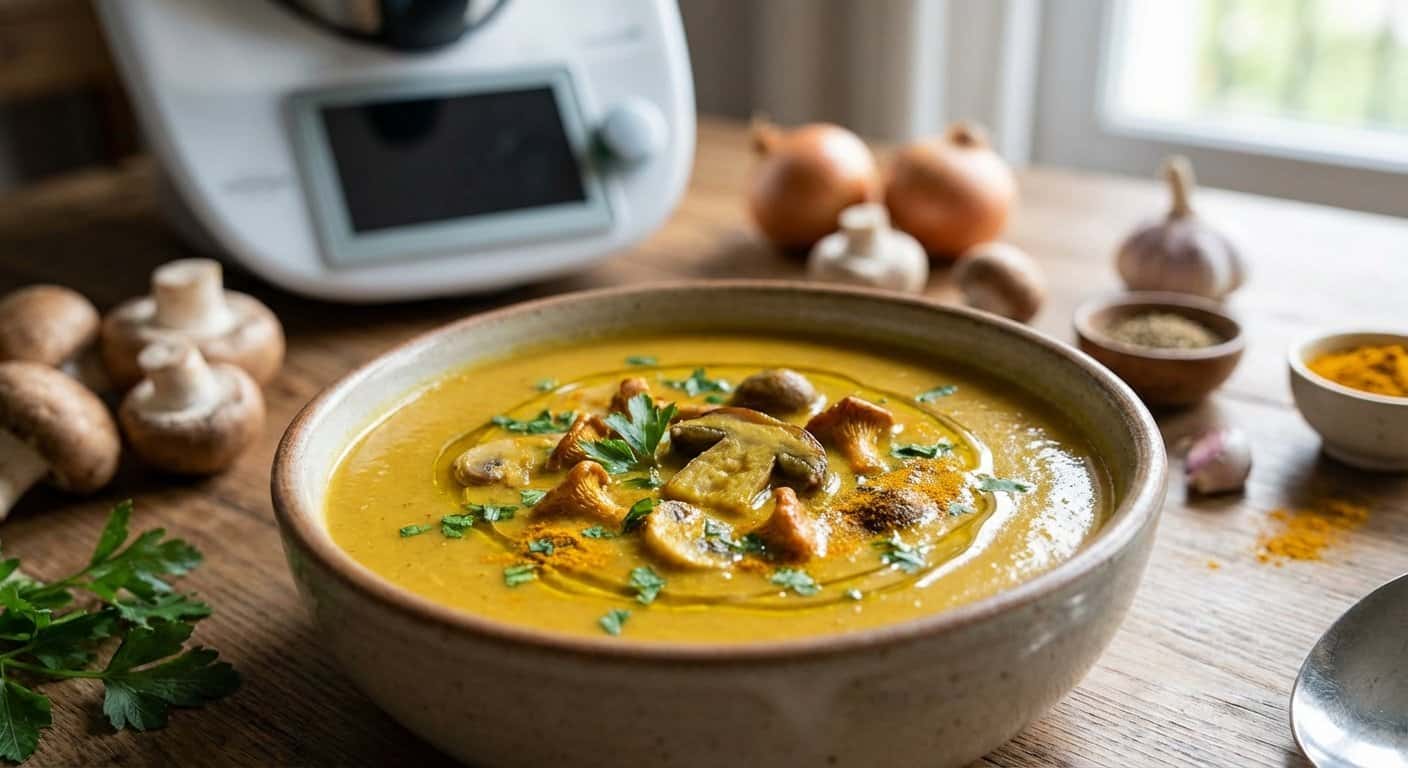 Crema de Setas con Cúrcuma en Thermomix